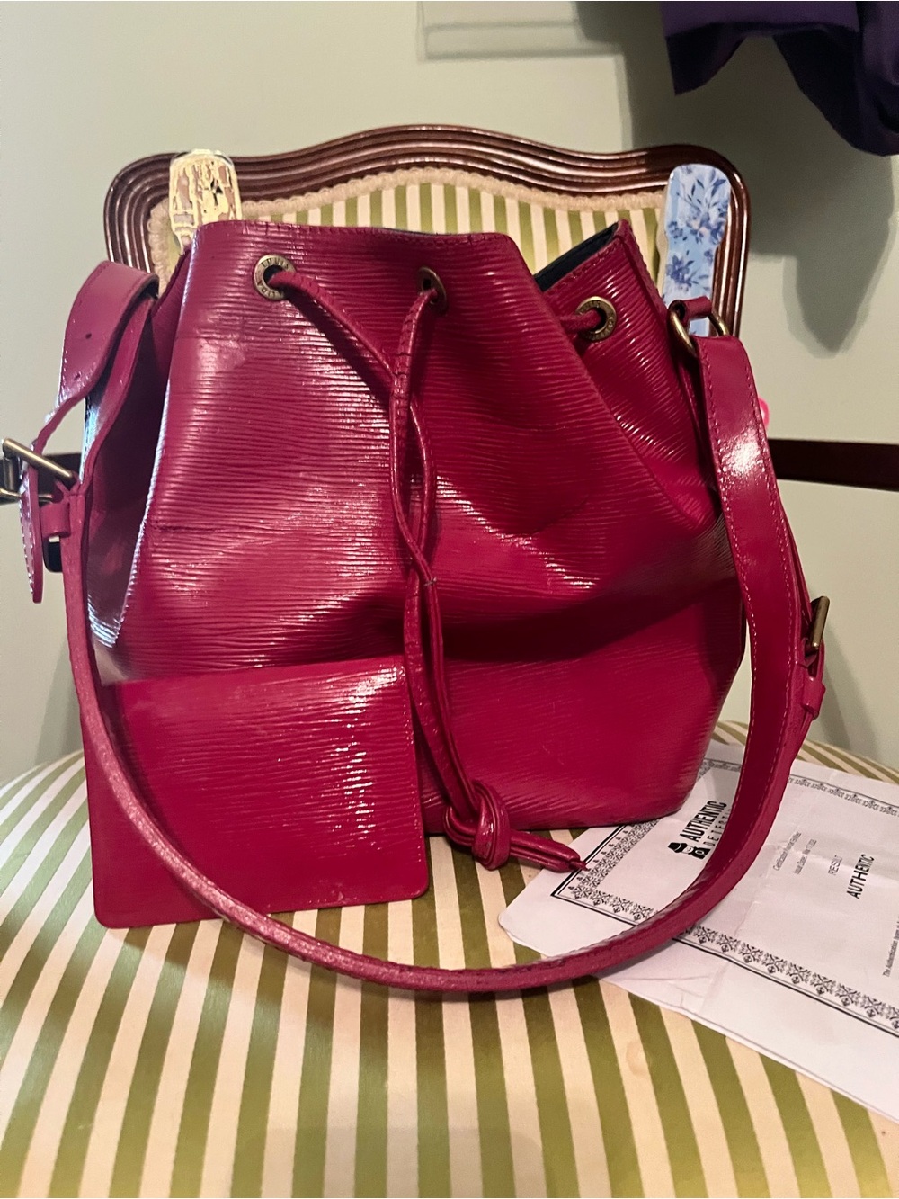 Louis Vuitton Raspberry Pink Epi Leather Bag and Card Holder